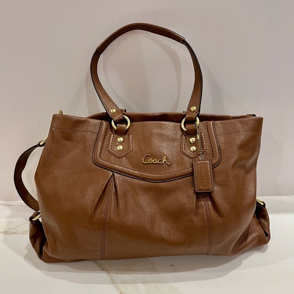 Coach Handbags - Coach Ashley Leather Carryall F19243 Brown